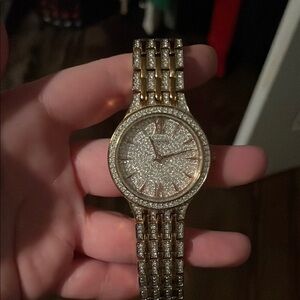 Michael Kors Gold Wristwatch with Diamond Bezel